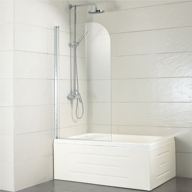 Aspen Bath Screen 800 X 1600 Satin Silver