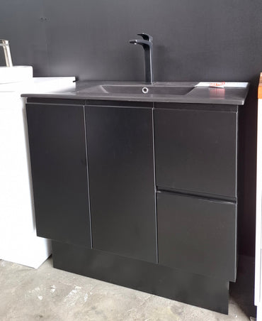 Ex-Display: Fingerpull 900mm Floor Standing Vanity with Ceramic Top