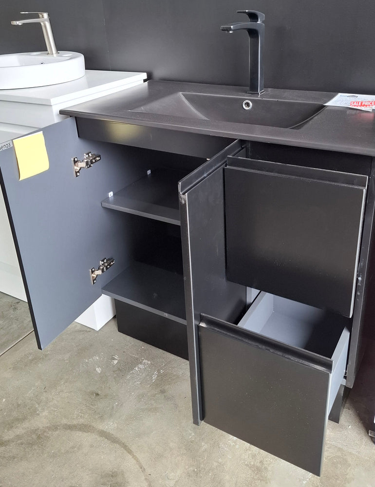 Ex-Display: Fingerpull 900mm Floor Standing Vanity with Ceramic Top