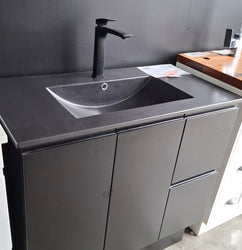 Ex-Display: Fingerpull 900mm Floor Standing Vanity with Ceramic Top