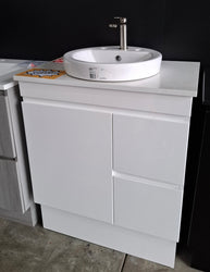 Ex-Display: Crystal 750mm Floor Standing Vanity with Stone Top