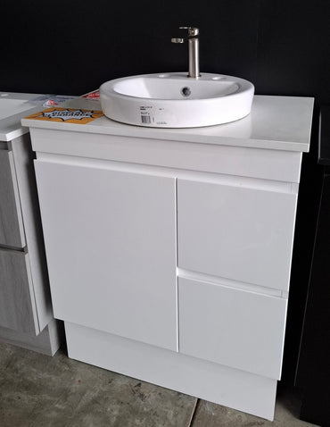 Ex-Display: Crystal 750mm Floor Standing Vanity with Stone Top