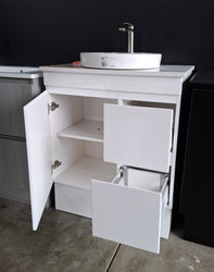 Ex-Display: Crystal 750mm Floor Standing Vanity with Stone Top