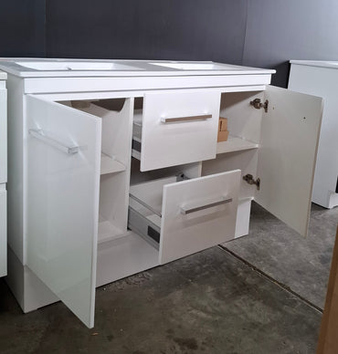 Ex-Display: Duo 1200mm Double Bowl Floor Standing Vanity with Ceramic Top