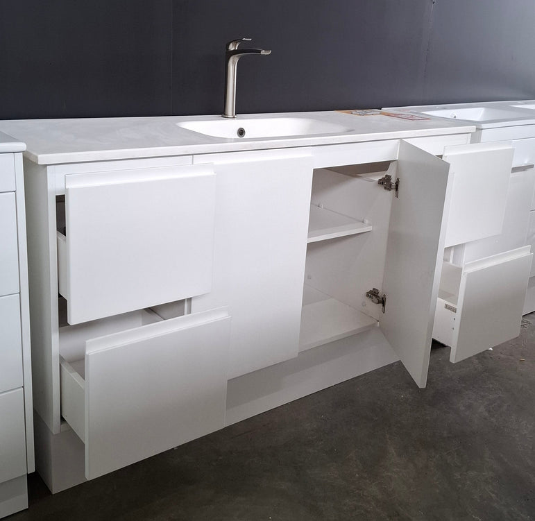 Ex-Display: Crystal 1500mm Floor Standing Vanity with Haven Top
