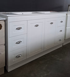 Ex-Display: Artisan 1500mm Double Bowl Floor Standing Vanity with Ceramic Top
