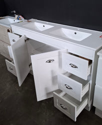 Ex-Display: Artisan 1500mm Double Bowl Floor Standing Vanity with Ceramic Top