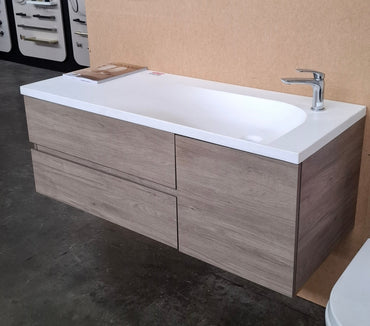 Ex-Display: Drift 1200mm Wall Hung Vanity with Solid Surface Top