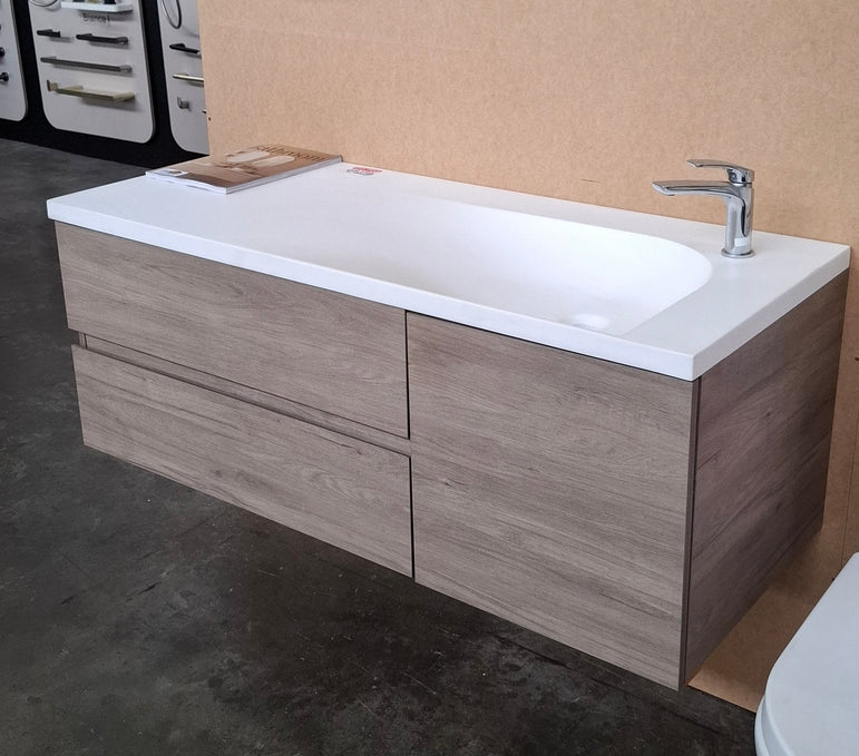 Ex-Display: Drift 1200mm Wall Hung Vanity with Solid Surface Top