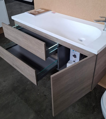 Ex-Display: Drift 1200mm Wall Hung Vanity with Solid Surface Top
