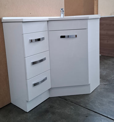 Ex-Display: 9060 Corner Floor Standing Vanity with Cast Marble Top