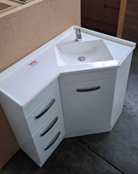 Ex-Display: 9060 Corner Floor Standing Vanity with Cast Marble Top