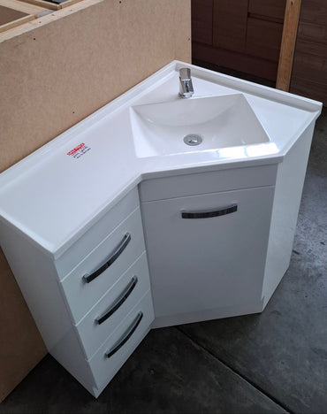 Ex-Display: 9060 Corner Floor Standing Vanity with Cast Marble Top