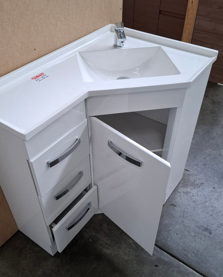 Ex-Display: 9060 Corner Floor Standing Vanity with Cast Marble Top