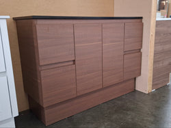 Ex-Display: Edge Walnut 1200mm Floor Standing Vanity with Stone Top