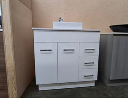 Ex-Display: Alexandria 900mm Floor Standing Vanity with Stone Top