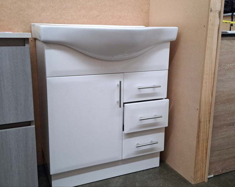 Ex-Display: Antonio Semi-Recessed 750mm Floor Standing Vanity with Ceramic Top