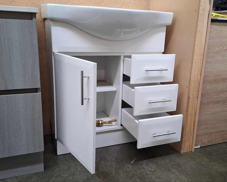 Ex-Display: Antonio Semi-Recessed 750mm Floor Standing Vanity with Ceramic Top