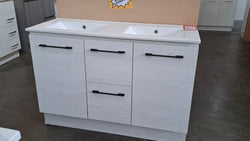 Ex-Display: Nevada 1200mm Double Bowl Floor Standing Vanity with Ceramic Top