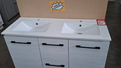 Ex-Display: Nevada 1200mm Double Bowl Floor Standing Vanity with Ceramic Top