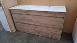 Ex-Display: Weston 1500mm Double Bowl Floor Standing Vanity with Ceramic Top