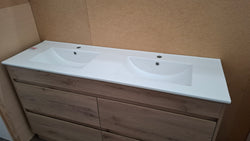 Ex-Display: Weston 1500mm Double Bowl Floor Standing Vanity with Ceramic Top
