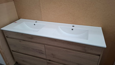 Ex-Display: Weston 1500mm Double Bowl Floor Standing Vanity with Ceramic Top