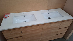 Ex-Display: Glacier Trio Lite 1500mm Floor Standing Vanity with Stone Top