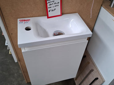 Ex-Display: Petite Wall Hung Ensuite Vanity with Ceramic Top