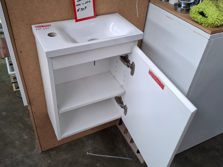 Ex-Display: Petite Wall Hung Ensuite Vanity with Ceramic Top