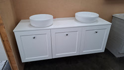 Ex-Display: Glacier All Door Wall Hung Vanity with Stone Top