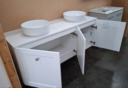 Ex-Display: Glacier All Door Wall Hung Vanity with Stone Top