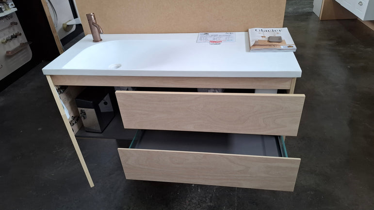Ex-Display: Drift 1200mm Wall Hung Vanity with Solid Surface Top