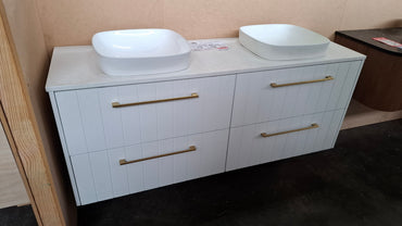 Ex-Display: Mosman 1500mm Double Bowl Wall Hung Vanity with Stone Top