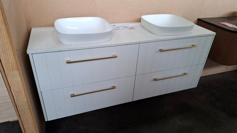 Ex-Display: Mosman 1500mm Double Bowl Wall Hung Vanity with Stone Top