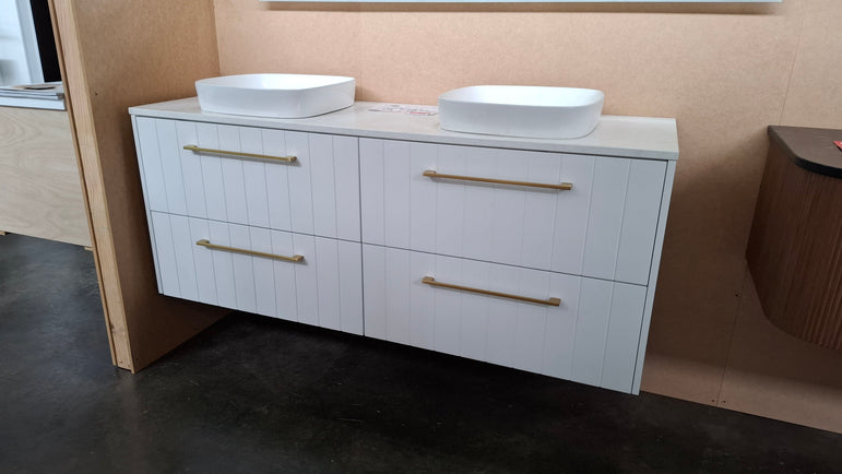 Ex-Display: Mosman 1500mm Double Bowl Wall Hung Vanity with Stone Top