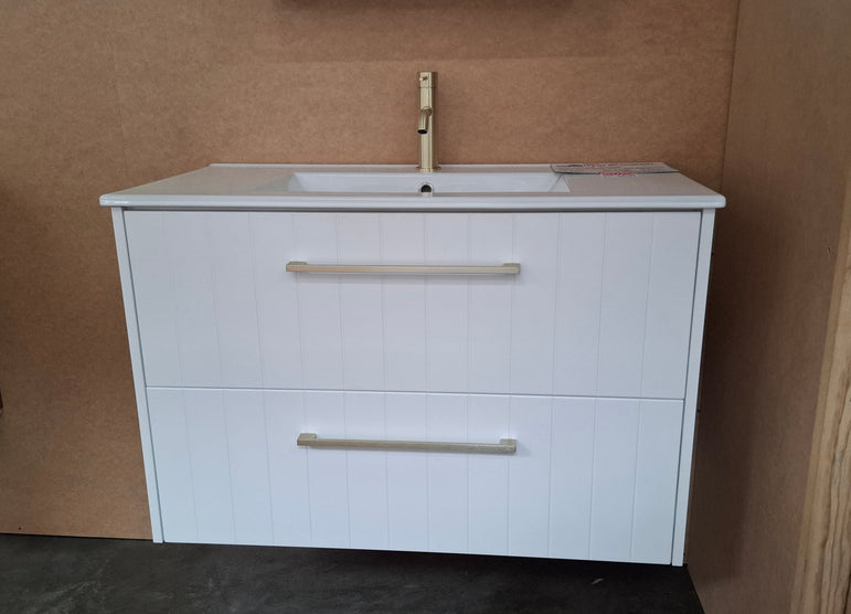 Ex-Display: Parklane 900mm Wall Hung Vanity with Ceramic Top