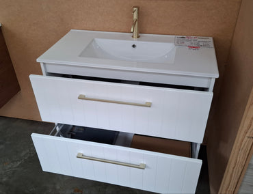 Ex-Display: Parklane 900mm Wall Hung Vanity with Ceramic Top