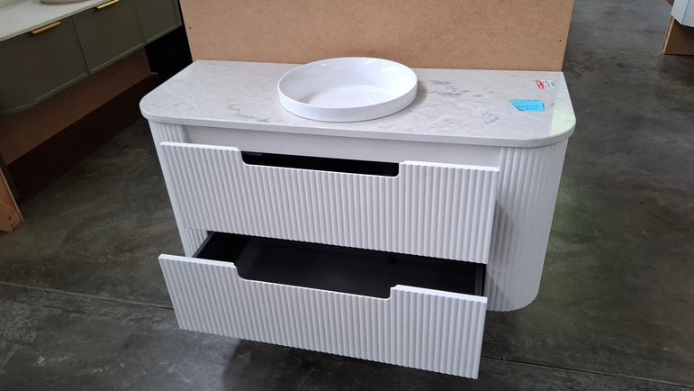 Ex-Display: Curva 1200mm Wall Hung Vanity with Stone Top