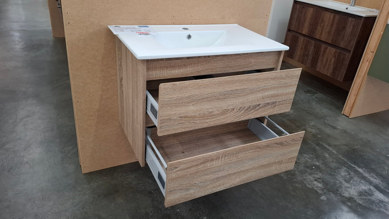 Ex-Display: Weston 750mm Wall Hung Vanity with Ceramic Top