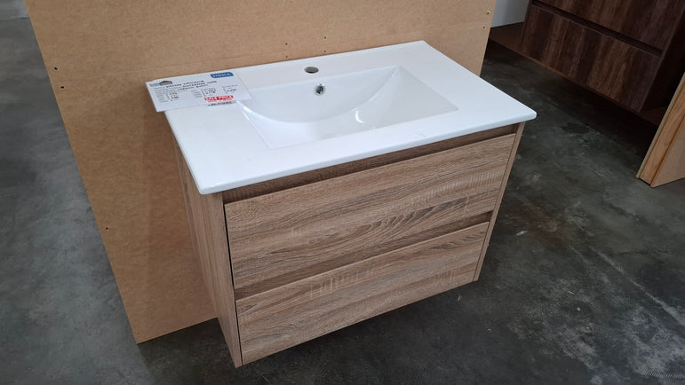 Ex-Display: Weston 750mm Wall Hung Vanity with Ceramic Top