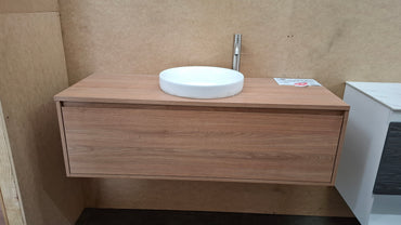 Ex-Display: Delaware 1200mm Wall Hung Vanity with Wood Top