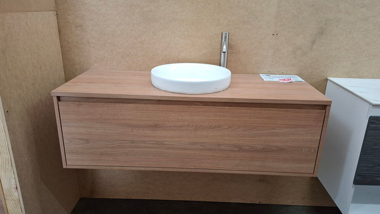 Ex-Display: Delaware 1200mm Wall Hung Vanity with Wood Top