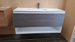 Ex-Display: Marine 1200mm Wall Hung Vanity with Shelf and Stone Top