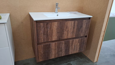 Ex-Display: Swan 900mm Wall Hung Vanity with Ceramic Top
