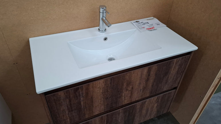 Ex-Display: Swan 900mm Wall Hung Vanity with Ceramic Top
