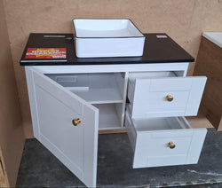 Ex-Display: Victoria 900mm Wall Hung Vanity with Stone Top