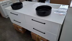 EX-Display: Parklane 1800mm Double Bowl Wall Hung Vanity with Stone Top