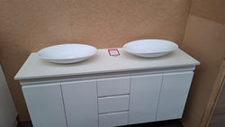 EX-Display: Delta 1500mm Double Bowl Wall Hung Vanity with Stone Top
