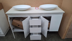 EX-Display: Delta 1500mm Double Bowl Wall Hung Vanity with Stone Top